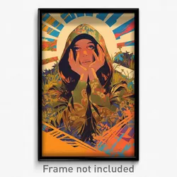 Brazilian Movie Poster - Woman Feeling Tension, Tremendous Brown Hoodie (Print)