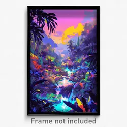 Art Poster - Fantastic Rainforest (Psychedelic Trippy Weird 11x17 Print)