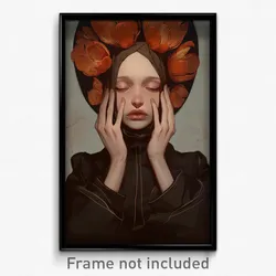 Art Poster - Woman Feeling Numb Wearing Antique Tulip Hat (Art Print)