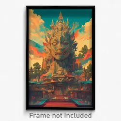 Thai Movie Poster - Concrete Crown (Thailand Psychedelic Art Retro Film Print)