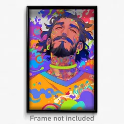 Anime Art Poster - Man Feeling Serenity Wearing Oddball Frilled Choker (Print)