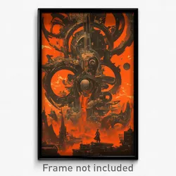 Movie Art Poster - Orange Realm (Psychedelic Trippy Retro Cartoon Film Print)