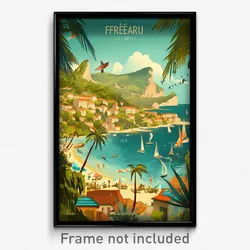 French Movie Poster - Unrealistic Landscape (France Retro Film Art Print)