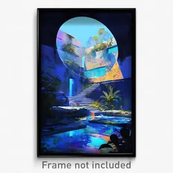 Art Poster - Secret Dugout (Psychedelic Trippy Weird 11x17 Print)