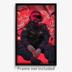Anime Art Poster - Man Feeling Pleasure Wearing Lively Pilot Suit (Print)