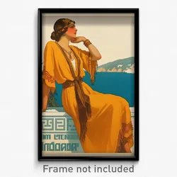 German Movie Poster - Woman Feeling Happiness, Perfect Greek Clothes (Art Print)