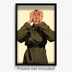 Art Poster - Man Feeling Shocked Wearing Hard To Find Straitjacket (Print)