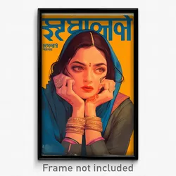 Bollywood Movie Poster - Woman Feeling Melancholy, Magnificent Blue Collar