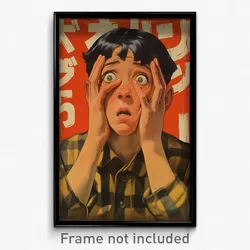 French Movie Poster - Boy Feeling Agitation, Attractive Plaid Shirt (Art Print)