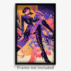 Movie Art Poster - Girl Feeling Gloomy, Luxurious Ribbed Legwear (Film Print)