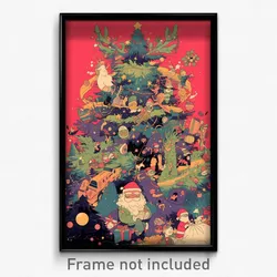 Art Poster - Crowded Christmas (Psychedelic Trippy Weird 11x17 Print)