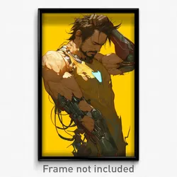 Anime Art Poster - Man Feeling Grumpiness Wearing Acrobatic Torn Dress (Print)