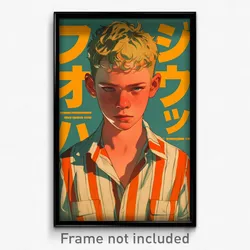 Brazilian Movie Poster - Boy Feeling Hate, Handsome Colored Stripes (Art Print)