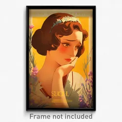 French Movie Poster - Woman Feeling Discontentment, Sturdy Tiara (Art Print)