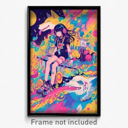 Art Poster - Outrageous Kennel (Psychedelic Trippy Weird 11x17 Cartoon Print)