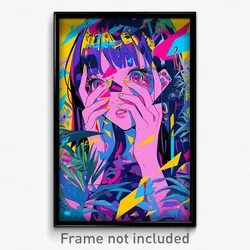 Anime Art Poster - Girl Feeling Irritated Wearing Triangular Shell (Print)