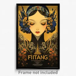 French Movie Poster - Girl Feeling Brooding, Luxurious Dress (France Art Print)