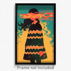 Brazilian Movie Poster - Girl Feeling Stressed, Zigzag Print Dress (Art Print)