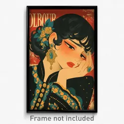 Mexican Movie Poster - Girl Feeling Sorrow, Bubbly Black Suit (Mexico Art Print)