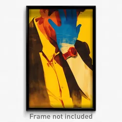 Bollywood Movie Poster - Man Feeling Remorse, Orderly Blue Gloves (Art Print)