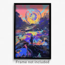 Art Poster - Damaged Realm (Psychedelic Trippy Weird 11x17 Cartoon Print)