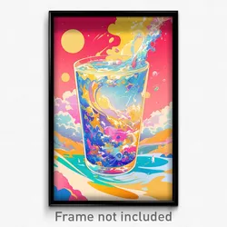 Bollywood Movie Poster - Fabulous Boba Tea (India Retro Hindi Film Art Print)