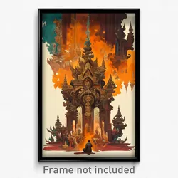 Thai Movie Poster - Murky Battlements (Thailand Retro Film Art Print)
