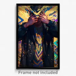 Anime Art Poster - Man Feeling Hate Wearing Zigzag Gold (Print)