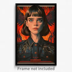 Icelandic Movie Poster - Girl Feeling Negative, Elaborate Uniform (Art Print)