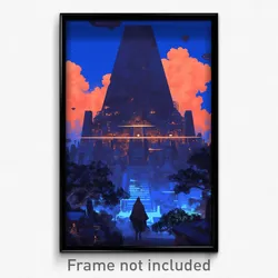 Movie Art Poster - Meager Obelisk (Psychedelic Trippy Retro Cartoon Film Print)