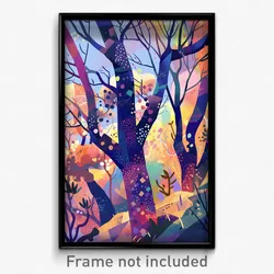 Art Poster - Crowded Trees (Psychedelic Trippy Weird 11x17 Print)