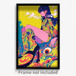 Anime Art Poster - Girl Feeling Insulted, Voluminous Ribbed Legwear (Print)