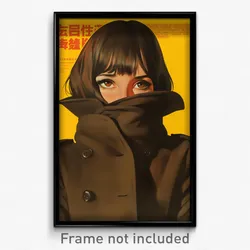 Spanish Movie Poster - Girl Feeling Empathy, Curvy Brown Jacket (Art Print)