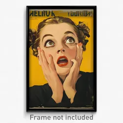 Greek Movie Poster - Woman Feeling Astonished, Handsome Edgy (Greece Art Print)