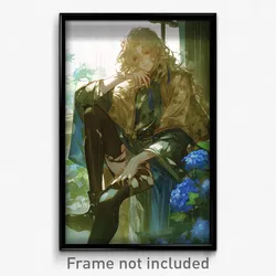 Anime Art Poster - Man Feeling Impatient Wearing Rainy Frilled Legwear