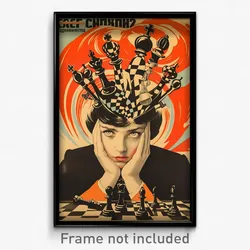 Russian Movie Poster - Dry Chess (Russia Psychedelic Art Retro Film Print)