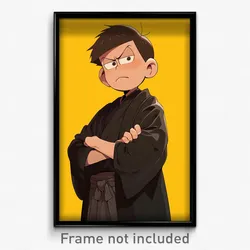 Anime Art Poster - Man Feeling Obstinate Wearing Dramatic Black Robe (Print)