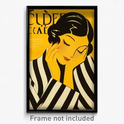 French Movie Poster - Woman Feeling Spite, Spectacular Striped (Art Print)