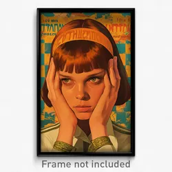 Greek Movie Poster - Girl Feeling Submissive, Unkempt Orange Hairband (Print)