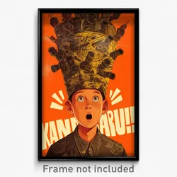 Indonesian Movie Poster - Boy Feeling Shocked, Colorless Frilled Hat (Art Print)