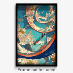 Spanish Movie Poster - Flying Aquaduct (Spain Psychedelic Art Retro Film Print)