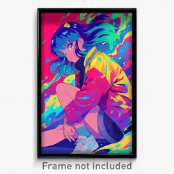 Anime Art Poster - Girl Feeling Enchanted, Vibrant Two Tone Jacket (Print)