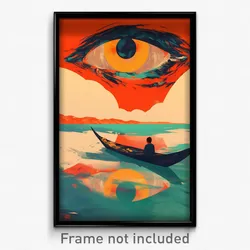 Greek Movie Poster - Gloomy Gulf (Greece Psychedelic Art Retro Film Print)