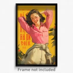 Vietnamese Movie Poster - Woman Feeling Optimistic, Pink Jacket Around Waist