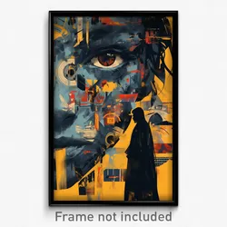 Bollywood Movie Poster - Damp American City (India Retro Hindi Film Art Print)