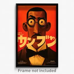Brazilian Movie Poster - Man Feeling Bewildered, Animated Loose Bowtie (Print)