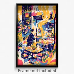 French Movie Poster - Miniature Pizza Shop (France Retro Film Art Print)
