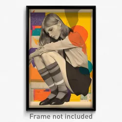Greek Movie Poster - Woman Feeling Worried, Different Grey Socks (Art Print)