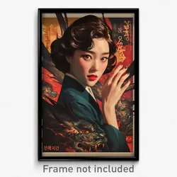 Korean Movie Poster - Woman Feeling Excitement, Merry Fur Trimmed Cape (Print)
