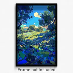 Art Poster - Blue Downland (Psychedelic Trippy Weird 11x17 Print)